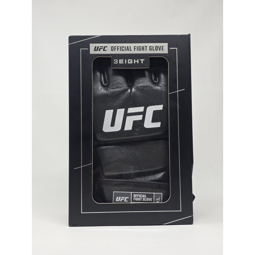 UFC Official Fight Glove 3EIGHT Black Leather MMA Gloves Size XL UHK-90593 New